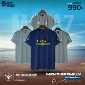 4pis 990 Tk Combo Offer Premium Short Sleeve T-Shirt